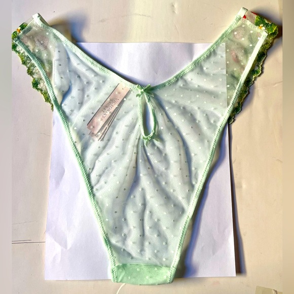 Victoria’s Secret BRAZILIAN /SLIP Embroidered panties, Size M, Mint green - Picture 2 of 6
